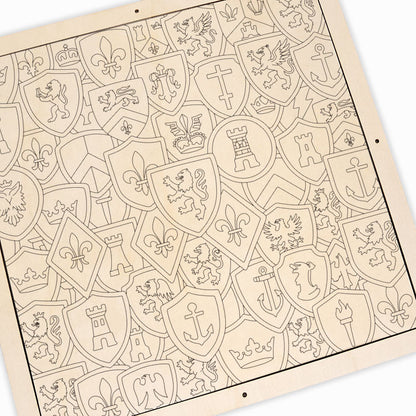 Kolekcja odznak - Drewniana układanka do kolorowania