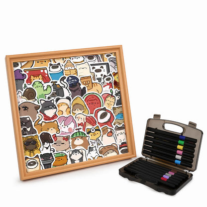 Szczęśliwe zwierzaki - Drewniana układanka do kolorowania