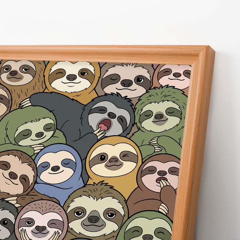 Leniwce - Drewniana układanka do kolorowania