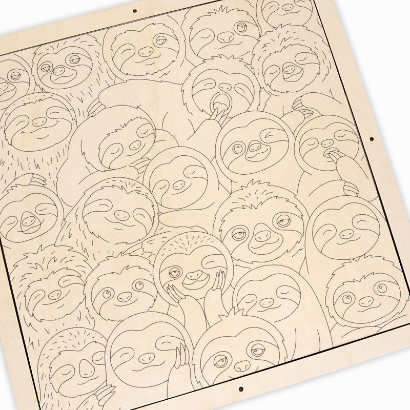 Leniwce - Drewniana układanka do kolorowania