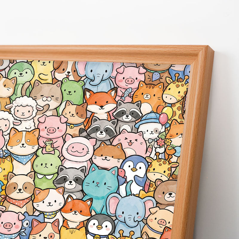 Fantastyczne zwierzęta - Drewniana układanka do kolorowania