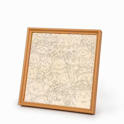 Magiczne Kocięta - Drewniana układanka do kolorowania