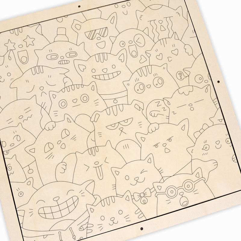 Dziwne, ale słodkie - Drewniana układanka do kolorowania