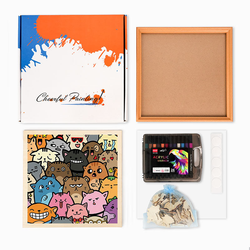 Dziwne, ale słodkie - Drewniana układanka do kolorowania