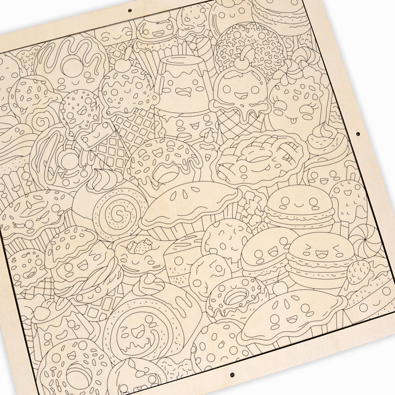 Snack Squad - Drewniana układanka do kolorowania