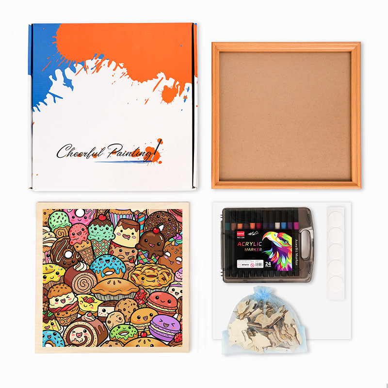 Snack Squad - Drewniana układanka do kolorowania