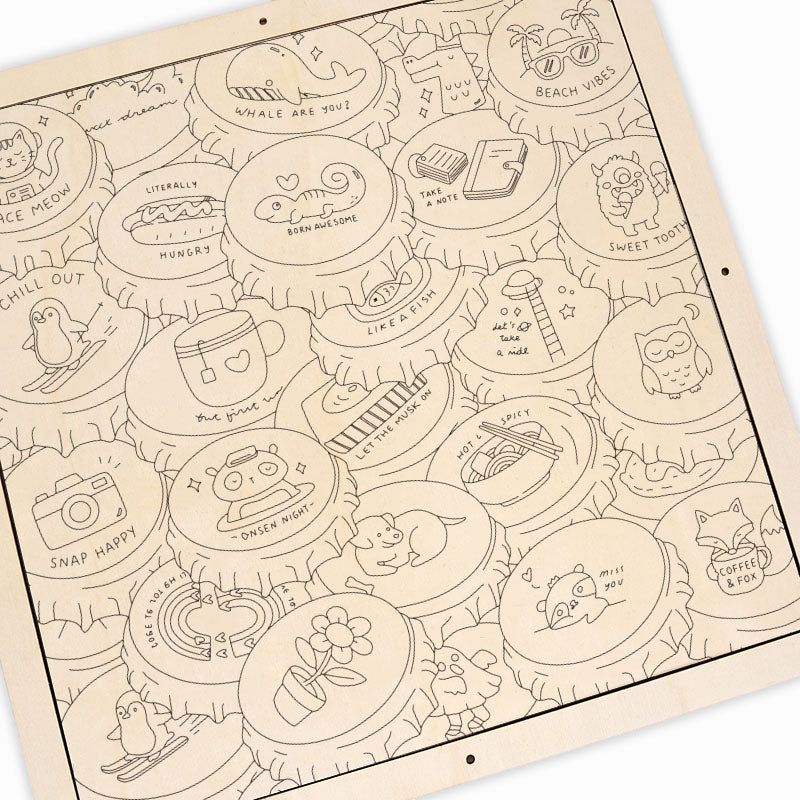 Kolorowe czapki - Drewniana układanka do kolorowania