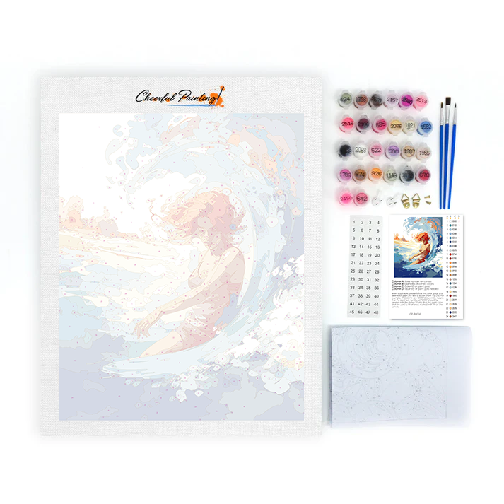 Fala i kobieta - Malowanie po numerach