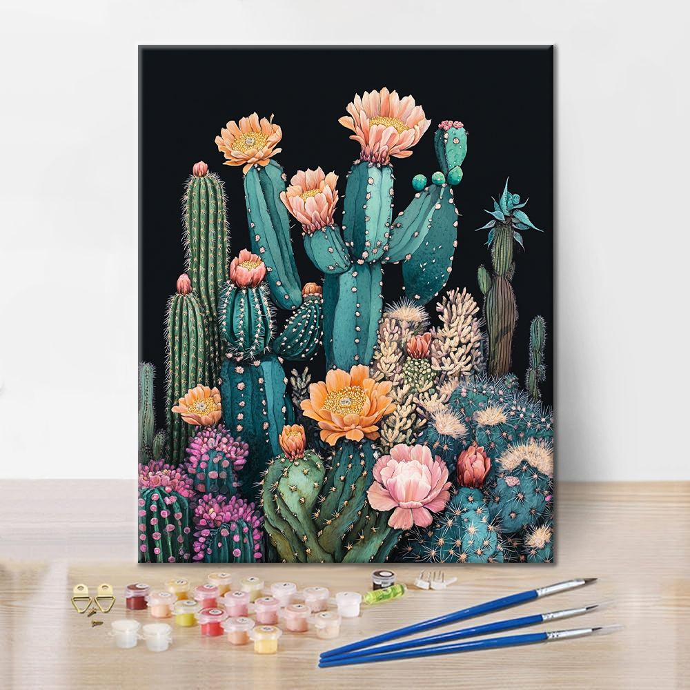 Uroczy Kaktus - Malowanie po Numerach