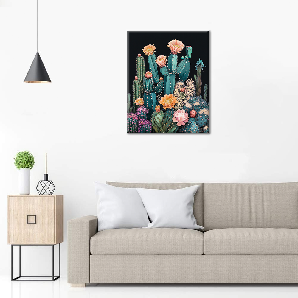 Uroczy Kaktus - Malowanie po Numerach