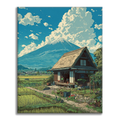 Zestaw Domek pod górą Fuji – malowanie po numerach - Cheerful Painting