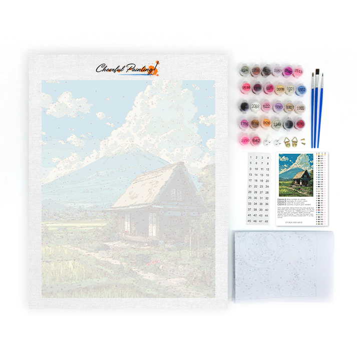 Domek pod górą Fuji – malowanie po numerach