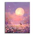 Zestaw Jeleń na łące w blasku księżyca – malowanie po numerach - Cheerful Painting