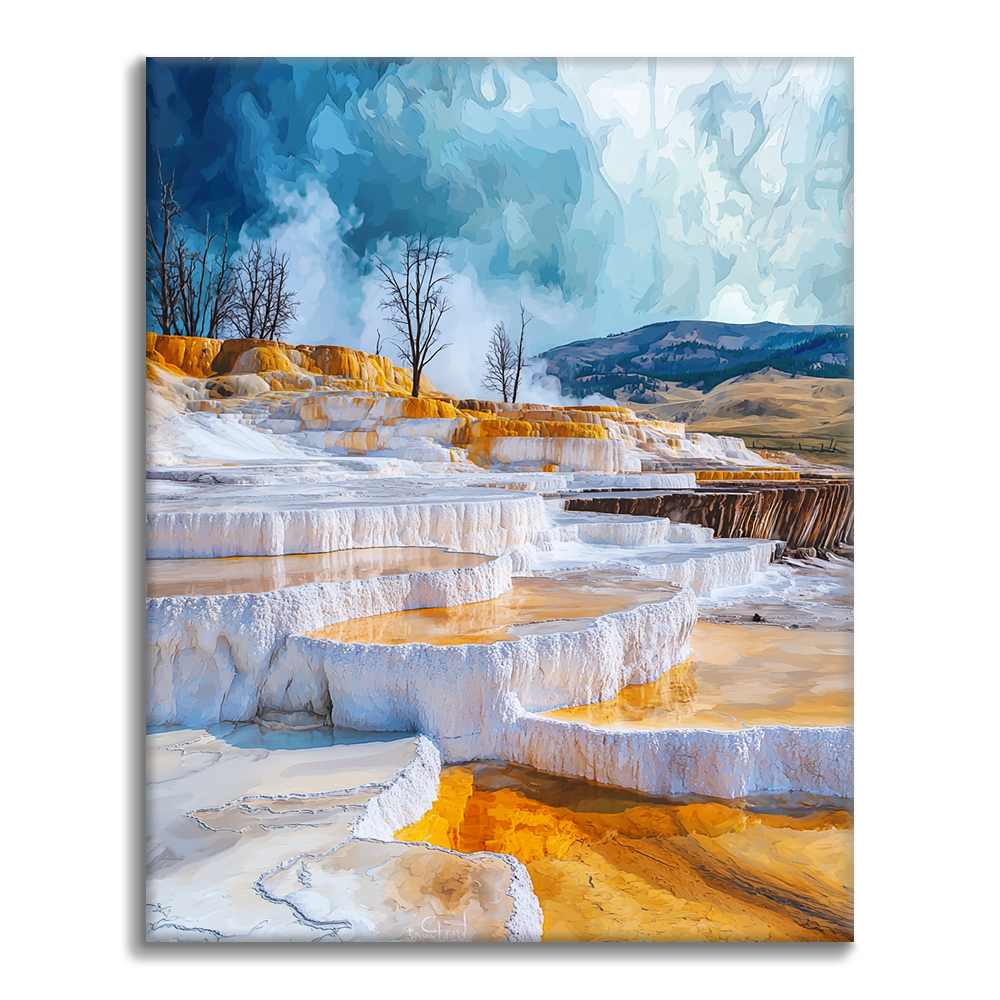 Mammoth Hot Springs Terraces - Malowanie po numerach