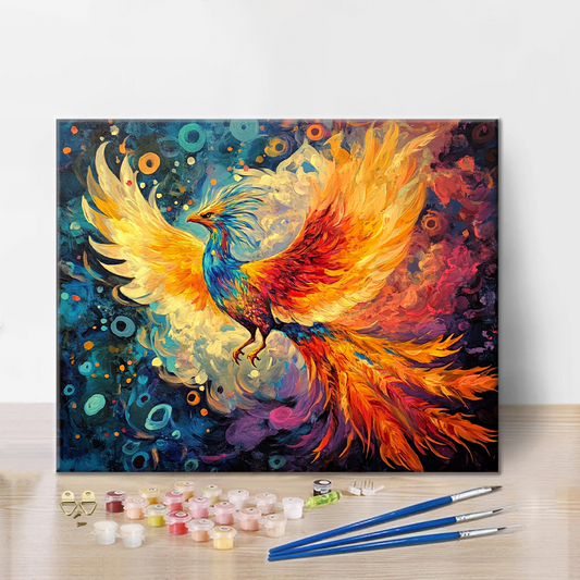 Szczegóły zestawu Phoenix Reborn - Malowanie po numerach - wysokiej jakości płótno i farby akrylowe