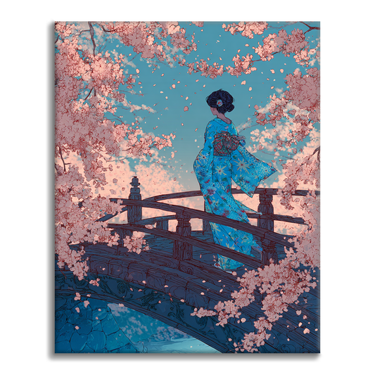 Most Sakura - Malowanie po numerach