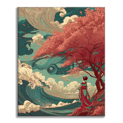 Sakura Wave - Malowanie po numerach
