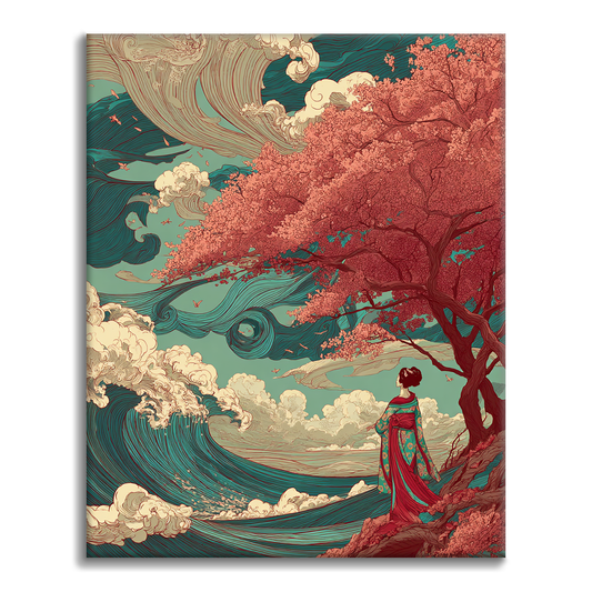 Sakura Wave - Malowanie po numerach