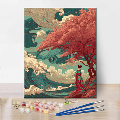 Sakura Wave - Malowanie po numerach