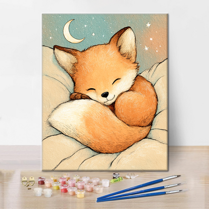 Starry Fox Nap - Malowanie po numerach