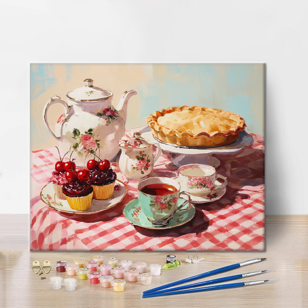 Wykwintna popołudniowa herbata – malowanie po numerach