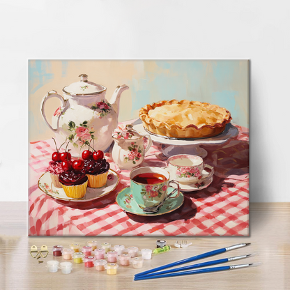 Wykwintna popołudniowa herbata – malowanie po numerach