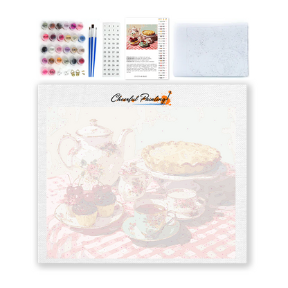 Wykwintna popołudniowa herbata – malowanie po numerach