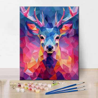 Geometryczny Jeleń – Malowanie po numerach