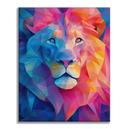 Geometryczny lew – malowanie po numerach