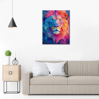 Geometryczny lew – malowanie po numerach