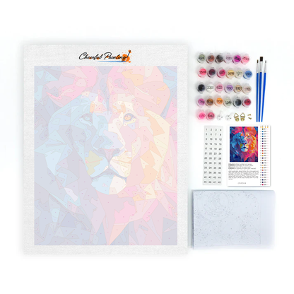 Geometryczny lew – malowanie po numerach