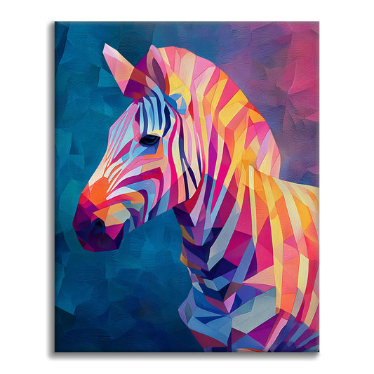 Geometryczna zebra – malowanie po numerach