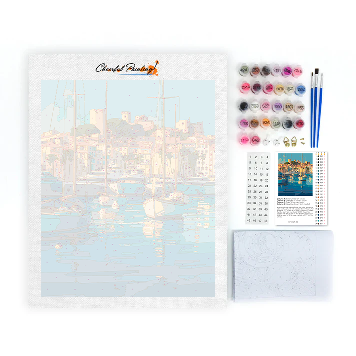 Port w Cannes – malowanie po numerach