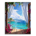 Zestaw Okno na morze – malowanie po numerach - Cheerful Painting