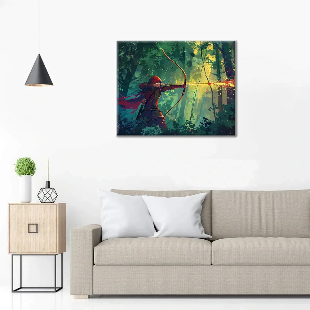 Łucznik w lesie – malowanie po numerach