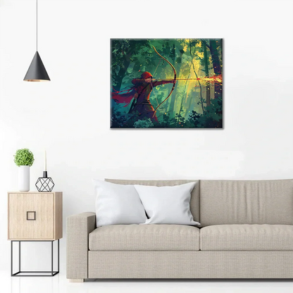 Łucznik w lesie – malowanie po numerach