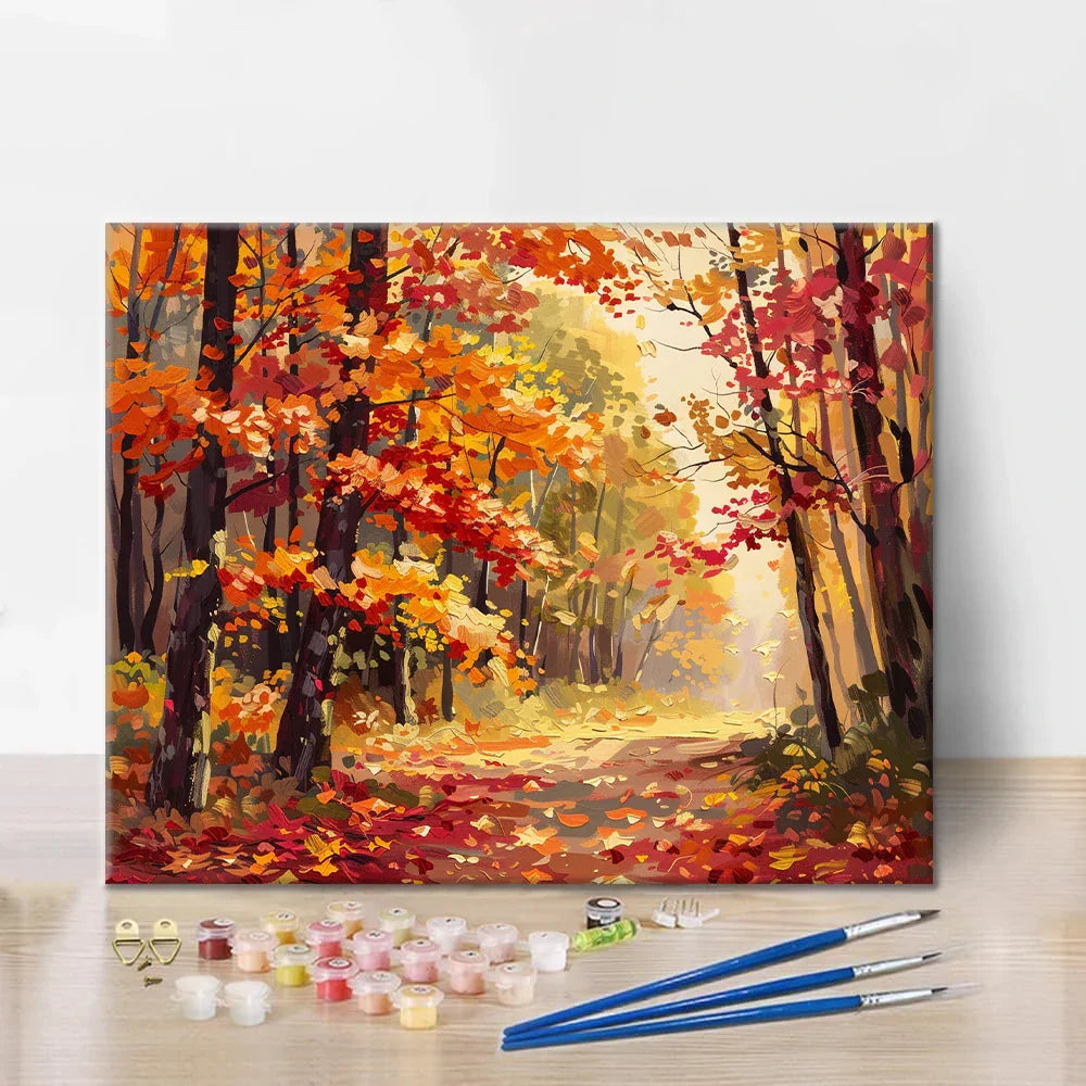 Jesienna ścieżka – malowanie po numerach