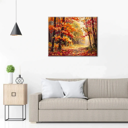 Jesienna ścieżka – malowanie po numerach