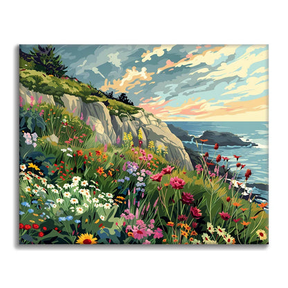 Nadmorskie pole kwiatów – malowanie po numerach