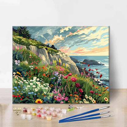 Nadmorskie pole kwiatów – malowanie po numerach