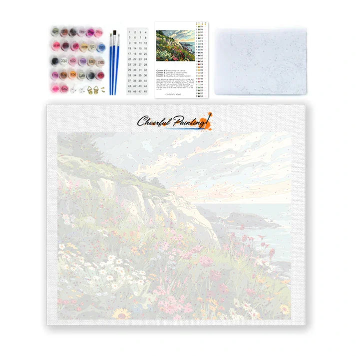 Nadmorskie pole kwiatów – malowanie po numerach