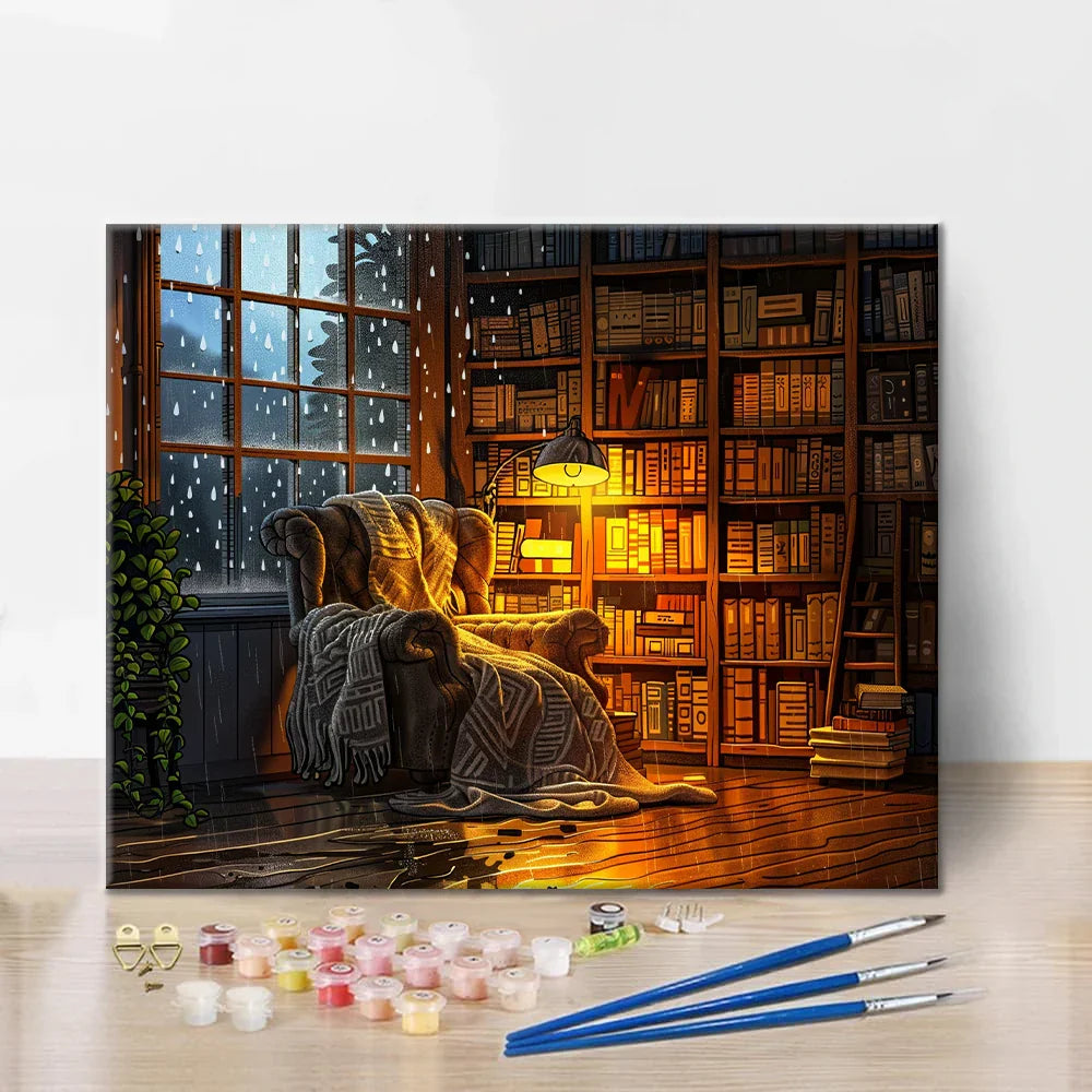 Przytulny kącik do czytania – malowanie po numerach