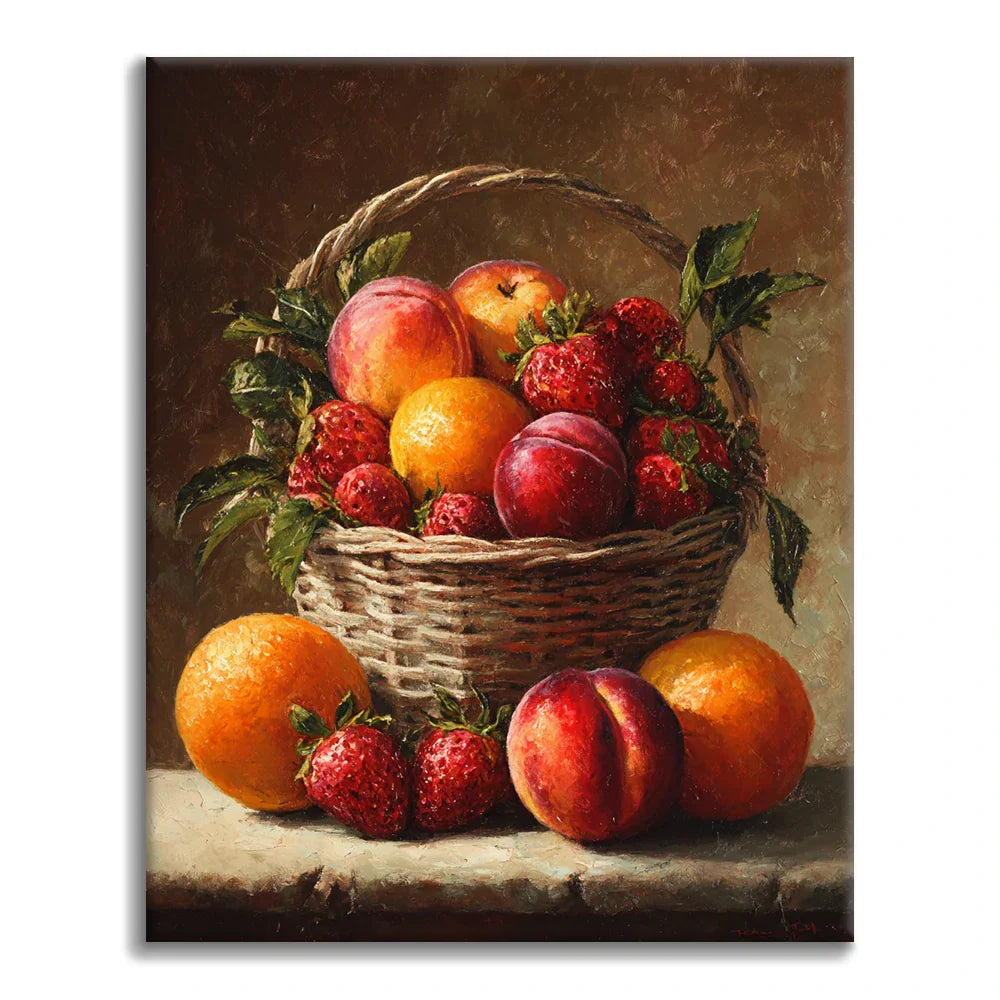 Zestaw Kosz z owocami – malowanie po numerach - Cheerful Painting