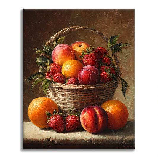 Kosz z owocami – malowanie po numerach