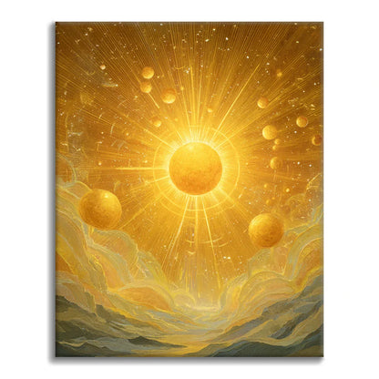 Złote słońce – malowanie po numerach