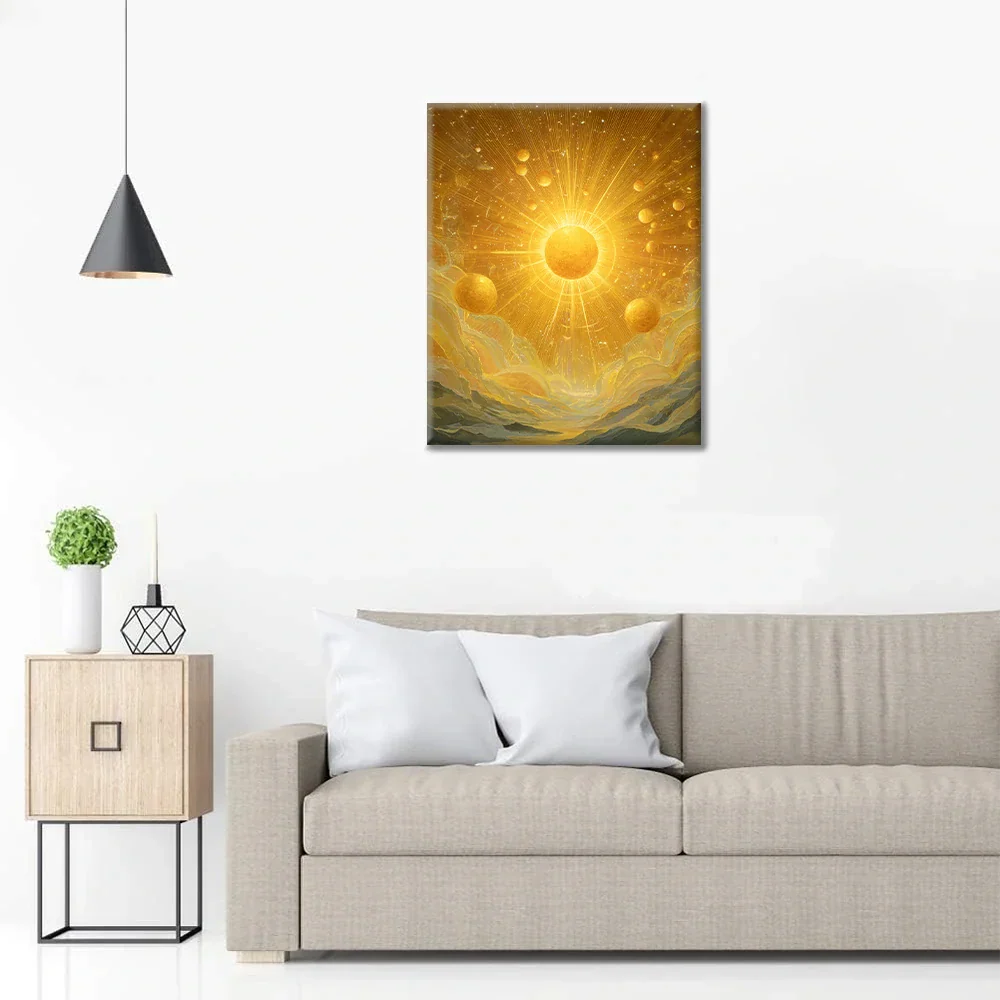 Złote słońce – malowanie po numerach