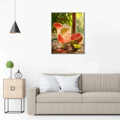 Gotowy obraz Grapefruit Fizz – Malowanie po numerach - dekoracja ścienna i pomysł na prezent DIY