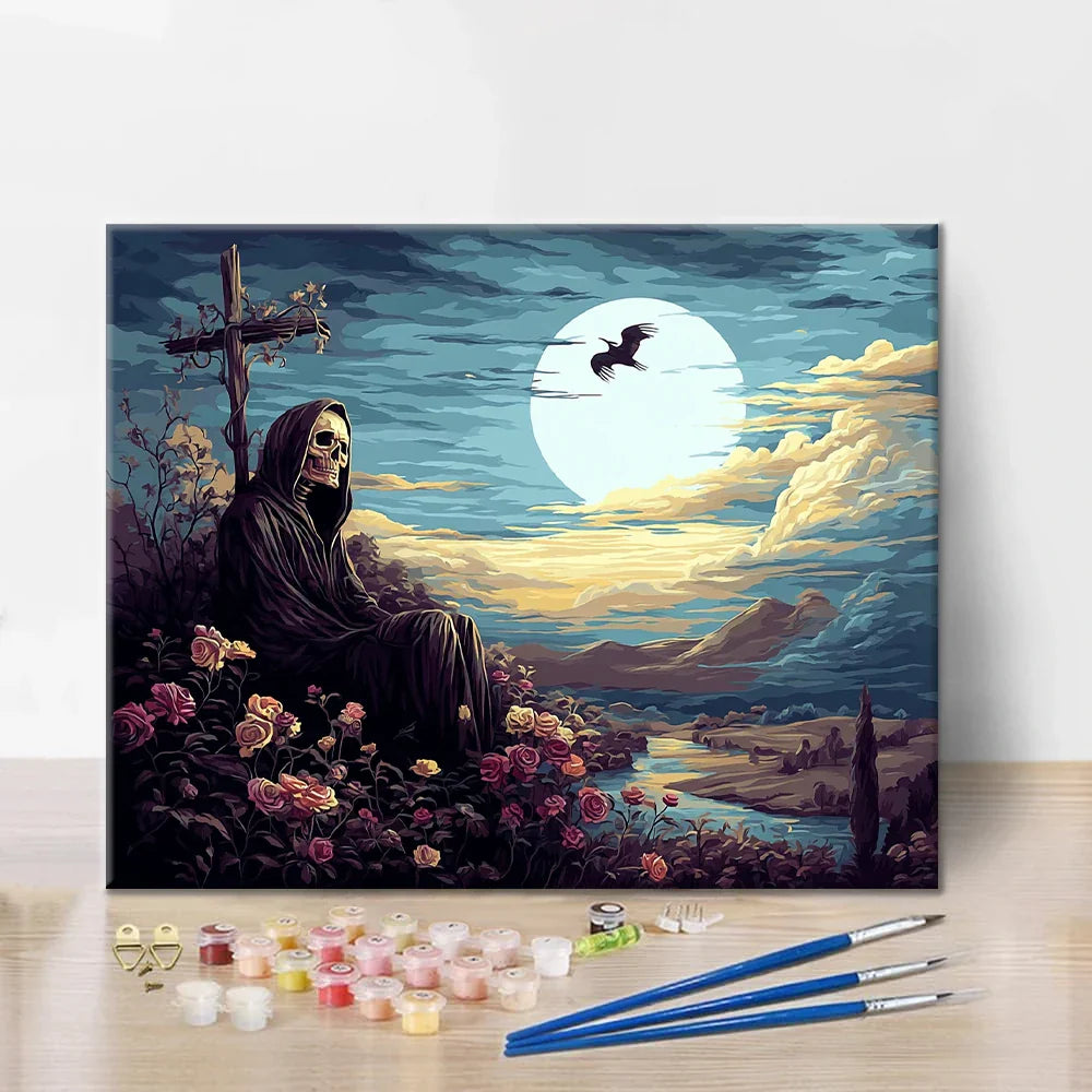 Strażnik cmentarza – malowanie po numerach