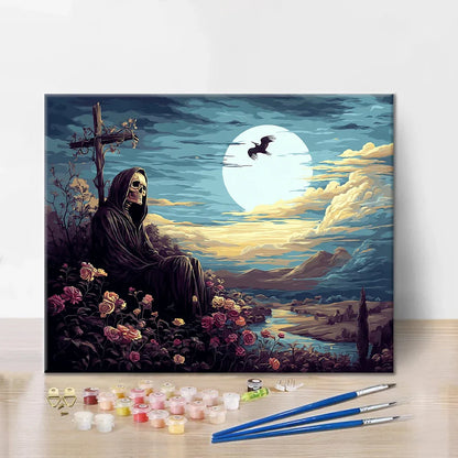 Strażnik cmentarza – malowanie po numerach