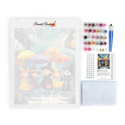 Deszcz cukierków na Halloween – malowanie po numerach